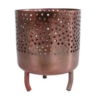 Gifts Amsterdam metalen theelichthouder luca 10x8 cm koper - thumbnail