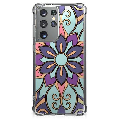 Samsung Galaxy S21 Ultra Case Purple Flower Samsung Galaxy S21 Ultra Case Purple Flower