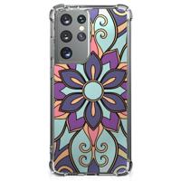 Samsung Galaxy S21 Ultra Case Purple Flower - thumbnail