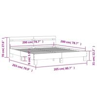 Bedframe met hoofdeinde bewerkt hout sonoma eiken 200x200 cm - thumbnail