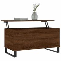 Salontafel 90x44,5x45 cm bewerkt hout bruineikenkleurig - thumbnail