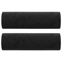 Sierkussens 2 st 15x50 cm fluweel zwart - thumbnail