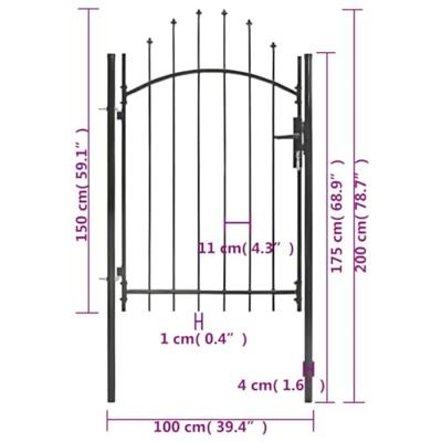 VidaXL Poort 1x2 m staal zwart
