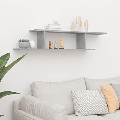 Tv-wandschap 125x18x23 cm bewerkt hout betongrijs