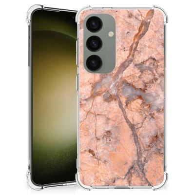 Samsung Galaxy S24 Anti-Shock Hoesje Marmer Oranje Samsung Galaxy S24 Anti-Shock Hoesje Marmer Oranje