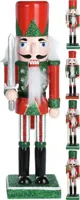Notenkraker Kerst Rood-Groen 25cm Assorti 1st - thumbnail