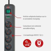 Brennenstuhl Eco-Line 13.500A stekkerdoos met overspanningsbeveiliging 3-voudig antraciet 1,5m H05VV-F 3G1,5 Polyethyleen zak - 1158820315 - thumbnail