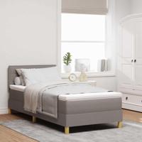 Boxspring bed met matras met hoofdeinde Taupe 80 x 200 cm Stof - thumbnail