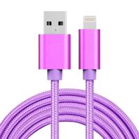 2m 3A geweven stijl metaal hoofd 8 pins naar USB Data / de kabel van de lader voor iPhone X / iPhone 8 & 8 Plus / iPhone 7 & 7 Plus / iPhone 6 & 6s & - thumbnail
