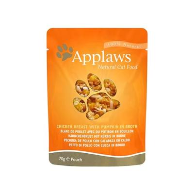 APPLAWS Chicken breast with pumpkin in broth - nat kattenvoer - 70g