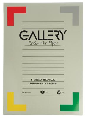 Gallery Steinbach tekenpapier, 250 g, ft 29,7 x 42 cm, A3, gekorreld, blok van 20 vel