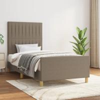 Bedframe zonder matras stof taupe 140x190 cm - thumbnail
