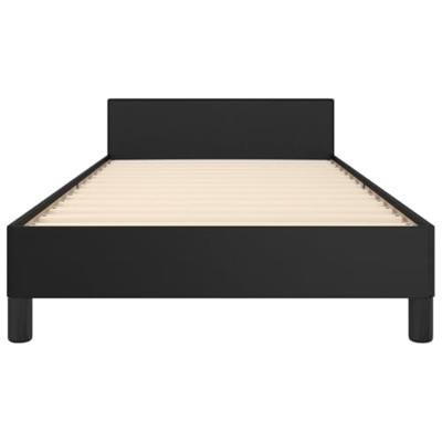 Bedframe met hoofdbord kunstleer zwart 90x190 cm