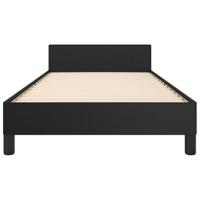 Bedframe met hoofdbord kunstleer zwart 90x190 cm - thumbnail