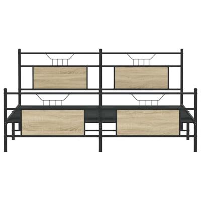 Bedframe zonder matras metaal sonoma eikenkleurig 180x200 cm
