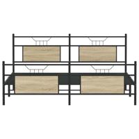 Bedframe zonder matras metaal sonoma eikenkleurig 180x200 cm - thumbnail