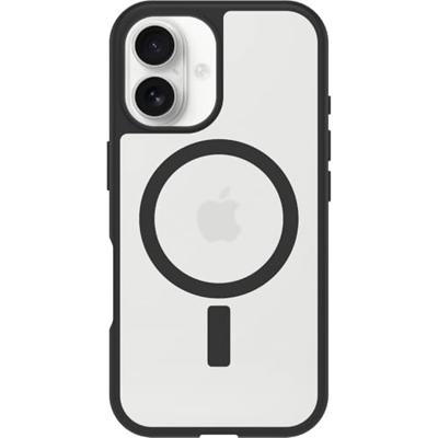Otterbox React Backcover Apple iPhone 16 Zwart, Transparant Inductieve lading, MagSafe compatible Otterbox React Backcover Apple iPhone 16 Zwart, Transparant Inductieve lading, MagSafe compatible