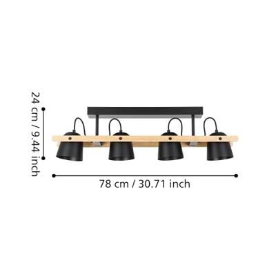 Eglo 4-lichts plafondlampHornwood-Z zwart - 900882