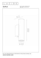Lucide DUPLA - Wandspot / Wandlamp - 2xGU10 (MR11) - Koffie - thumbnail