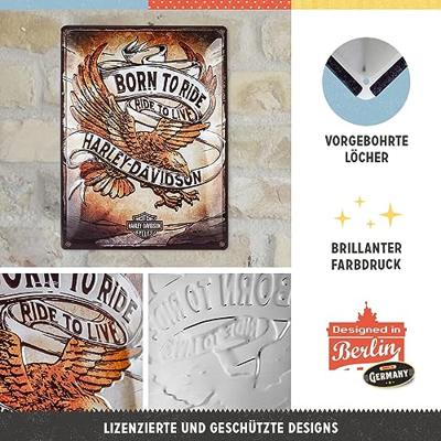 Harley Davidson Born to Ride Eagle wandplaat