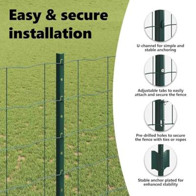 VidaXL Hek met paal groen 1,5 x 10 m staal