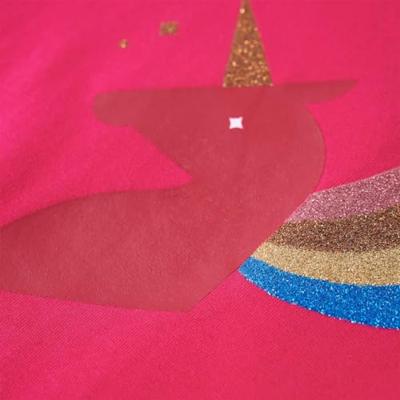 Kindershirt met lange mouwen eenhoorn 116 felroze