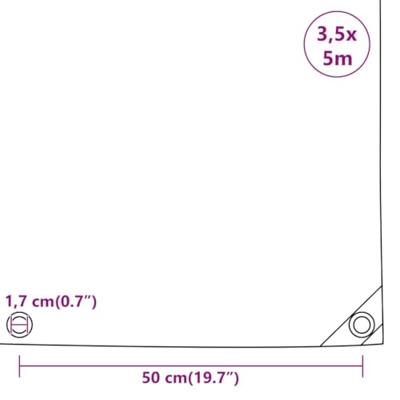 VidaXL Zeildoek 650 g/m² 3,5x5 m zwart