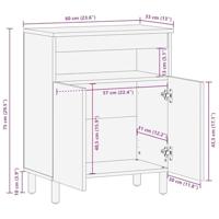 Dressoir 60x33x75 cm massief mangohout bruin - thumbnail