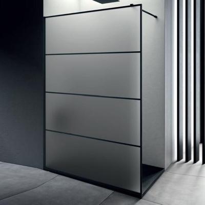 Inloopdouche Lacus Tremiti Wall 120x200 cm Mat Glas Stabilisatiestang Zwart Inloopdouche Lacus Tremiti Wall 120x200 cm Mat Glas Stabilisatiestang Zwart