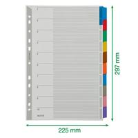 Leitz 4321 Register DIN A4 blanco Karton (dun) Grijs 10 tabbladen 43210000 - thumbnail
