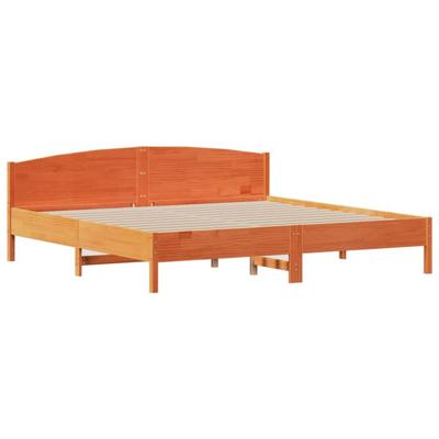 Bedframe zonder matras massief grenenhout wasbruin 200x200 cm