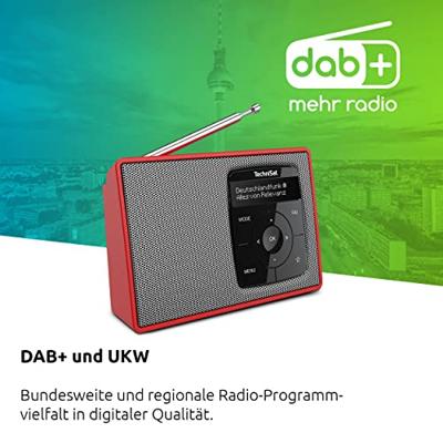TechniSat DIGITRADIO 2 Radio DAB+, VHF (FM) DAB+, FM, Bluetooth Wekfunctie Rood-zilver TechniSat DIGITRADIO 2 Radio DAB+, VHF (FM) DAB+, FM, Bluetooth Wekfunctie Rood-zilver