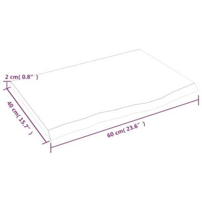 Wastafelblad 60x40x2 cm onbehandeld massief hout