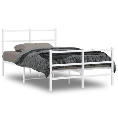 Bedframe met hoofd- en voeteneindemetaal wit 120x200 cm - thumbnail