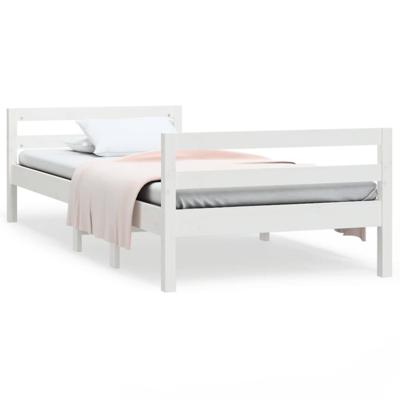 Bedframe zonder matras massief grenenhout wit 80x200 cm