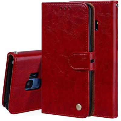 Voor Galaxy S9 olie Wax textuur horizontale Flip lederen draagtas met houder & kaartsleuven & Wallet(Red) Voor Galaxy S9 olie Wax textuur horizontale Flip lederen draagtas met houder & kaartsleuven & Wallet(Red)