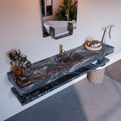 MONDIAZ ALAN-DLUX 200cm planchet Lava. Vrijhangende wastafel CLOUD midden 1 kraangat, kleur Lava. MONDIAZ ALAN-DLUX 200cm planchet Lava. Vrijhangende wastafel CLOUD midden 1 kraangat, kleur Lava.