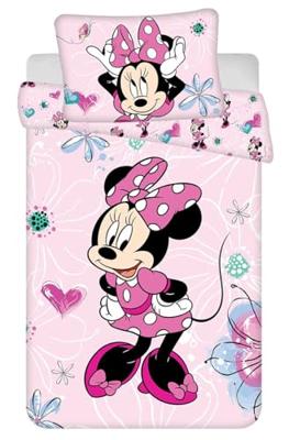 Disney Minnie Mouse peuterdekbedovertrek flowers - 100 x 135 cm - Katoen - roze