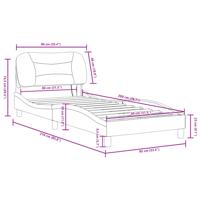 Bedframe met LED zonder matras "Hvar" grijs 90x200 cm - thumbnail