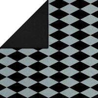 Cadeaupapier - Geschenkpapier - Silver daimond in black ribbed 30 cm - thumbnail