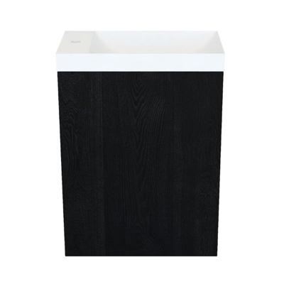 Arcqua Marble Fonteinset - 40x22x54.5cm - fontein mat wit - met overloop - oak black FNK499411