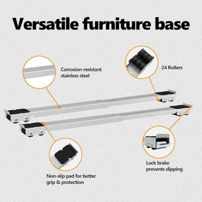 VidaXL Wasmachinebasis 2 pcs zilver 72 x 5 x 4,5 cm roestvrij staal
