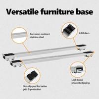 VidaXL Wasmachinebasis 2 pcs zilver 72 x 5 x 4,5 cm roestvrij staal - thumbnail