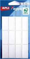 Agipa witte etiketten in etui ft 15 x 35 mm (b x h), 84 stuks, 12 per blad - thumbnail