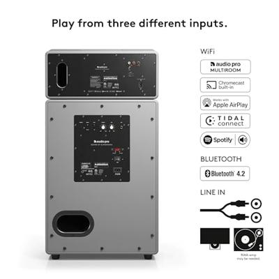 Audio Pro Drumfire II Smart Multiroom Wifi speaker Grijs