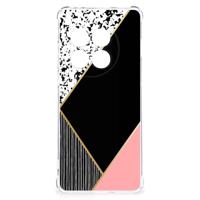 OnePlus 12 Shockproof Case Zwart Roze Vormen - thumbnail