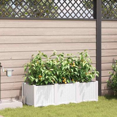Tuin Bloempot 3 pcs Wit Staal