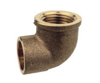 Kirchhoff Overgangshoek rood messing 90°, blank, 18 mm x 1/2"IT, 1 socket (4090g) - 989232055