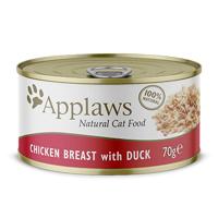 APPLAWS Natural Cat Food Chicken breast with duck - nat kattenvoer - 70g - thumbnail