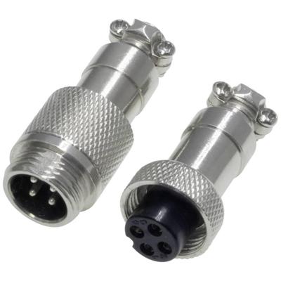 Pollin 453548 Ronde connector Stekker, Bus Totaal aantal polen: 4 1 set(s)